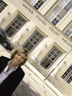 Elizabeth getting ready to testify for Federal Court in Fort Worth, TX