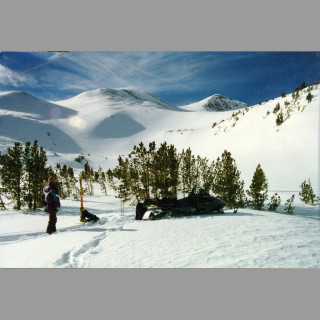 Elizabeth admiring virgin snow