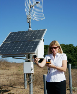 Elizabeth taking atmospheric measurements