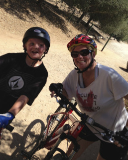 Elizabeth on a bike ride with Moody