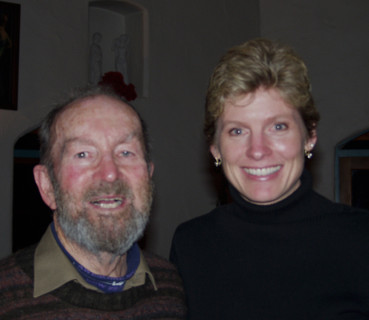 Elizabeth with Dick Geogeson, world glider record holder, in New Zealand